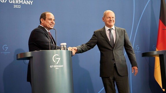 Olaf Scholz und Abdel-Fattah al-Sisi