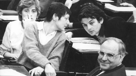 Petra Kelly, Marieluise Beck-Oberdorf, Joschka Fischer, Helmut Kohl