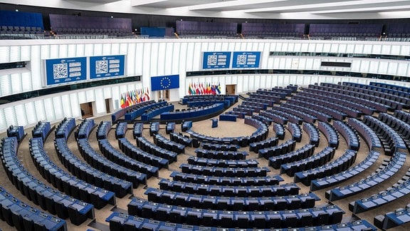 Plenarsaal des Europäischen Parlaments in Strassburg