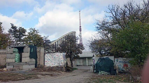 verlassene russische Außenposten in der Nähe der Stadt Cherson