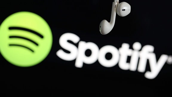 Logo von Spotify und Kopfhörer