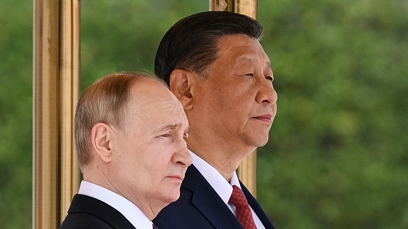 Putin und Chinas Staats- und Parteichef Xi Jinping beim Besuch des russischen Präsidenten vor einer Woche