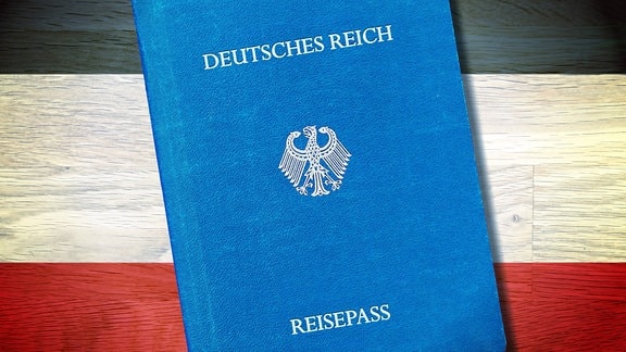Reichsbürger Reisepass vor Reichsfahne Schwarz Weiß Rot