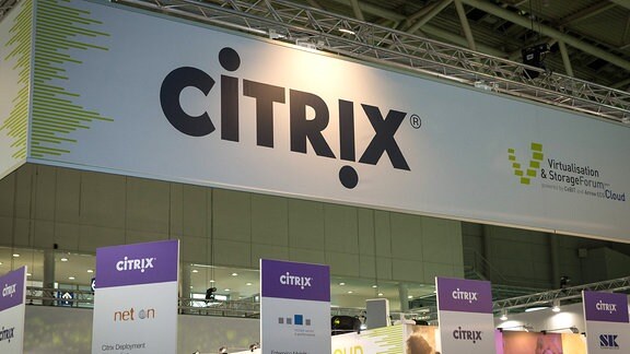 Ein Messestand des Softwareunternehmens Citrix Systems