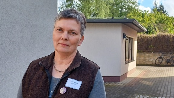 Karin Reglich, eine ältere Frau mit kurzen Haaren