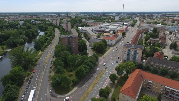 Dessau-Roßlau, Stadtansicht mit Mulde
