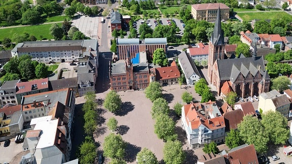 Luftbild von Bitterfeld Wolfen - Marktplatz