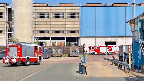 Feuerwehr auf dem Gelände des Chemiepark Bitterfeld