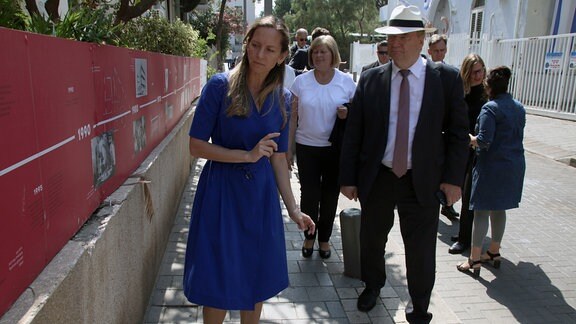 Ministerpräsident Reiner Haseloff und Landtagspräsidentin Gabriele Brakebusch in Tel Aviv. 