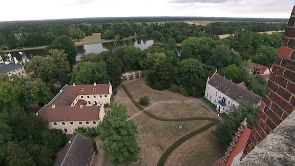 Luftbild vom Wörlitzer Gartenreich