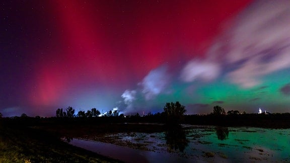 Polarlichter über der Lutherstadt Wittenberg