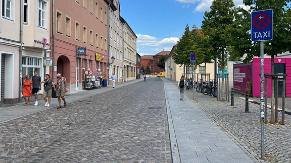 Ein leerer Taxistand in Wittenberg.