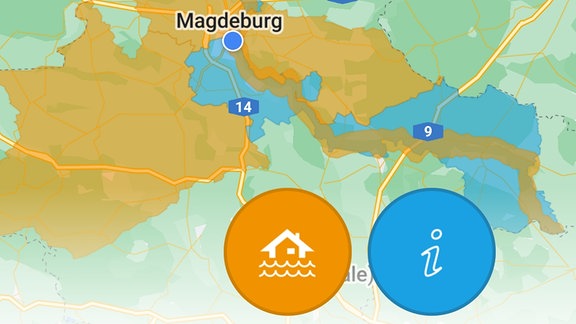 Screenshot App Hochwasserwarnung