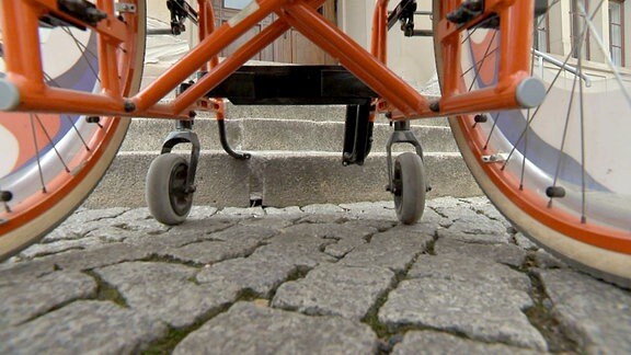 Detailaufnahme eines Rollstuhls
