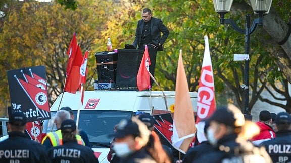 Sven Liebich bei einer Demonstration