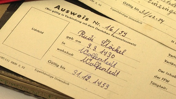 Feuerwehr-Ausweis von Rudolf Stöckel