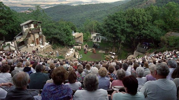 Seit 91 Jahren wird auf der Felsenbühne am Hexentanzplatz in romantischer Umgebung Theater gespielt