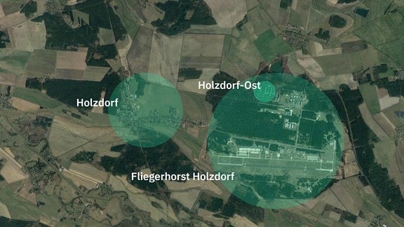 Der Fliegerhorst Holzdorf von Oben.