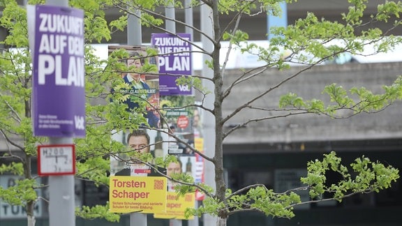 Plakate zur Europawahl und Kommunalwahl 2024