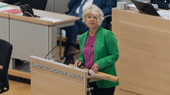 Cornelia Lüddemann im Landtag von Sachsen-Anhalt