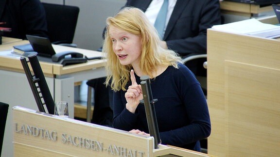 Kristin Heiß, Fraktionsmitglied der Linken im Landtag von Sachsen-Anhalt.