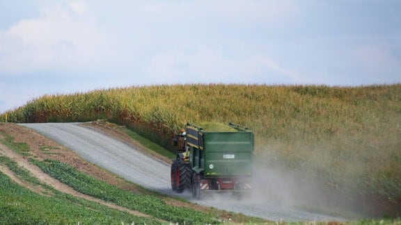 Landwirtschaft: Ein Traktor fährt 