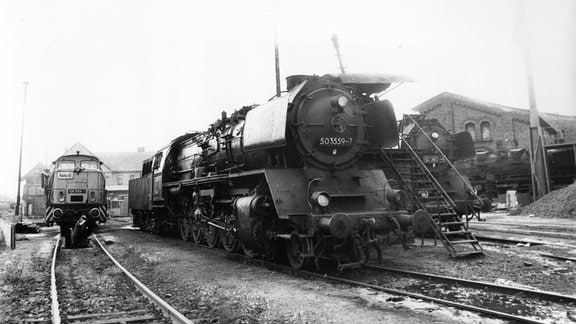 Lokomotive 50 3559-7 im Betriebswerk Oschersleben