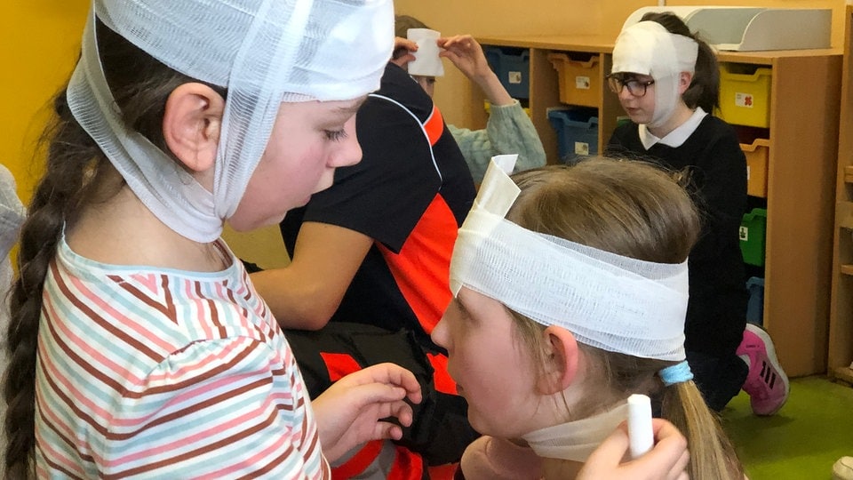 First Aid Day at Miriam Lundner Elementary School: Children Learn Life-Saving Skills