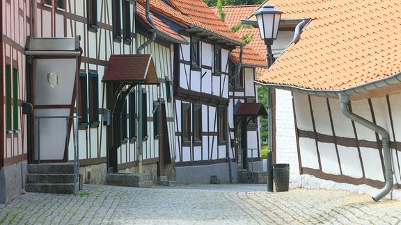 Harztypische Fachwerkhäuser in Osterwieck (Sachsen-Anhalt)