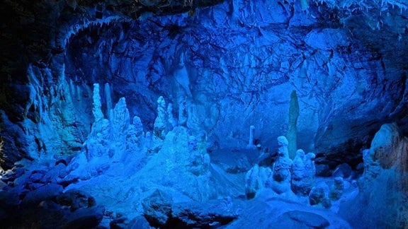 Die Hermannshöhle in Rübeland im Harz hat eine neue Beleuchtung