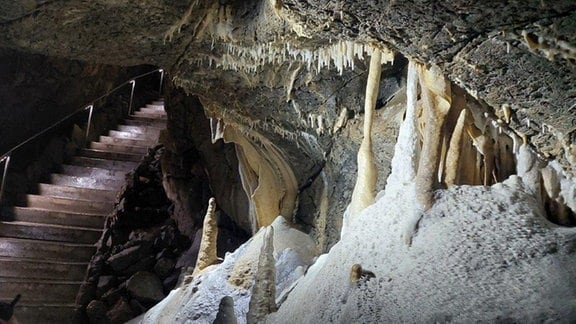 Die Hermannshöhle in Rübeland im Harz hat eine neue Beleuchtung