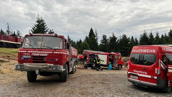 Bei den Waldbränden am Brocken im Harz kam auch der Tank-Lösch-Wagen der Feuerwehr Benneckenstein zum Einsatz. 