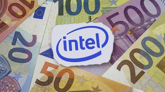 Illustration - Geldscheine und Intel.
