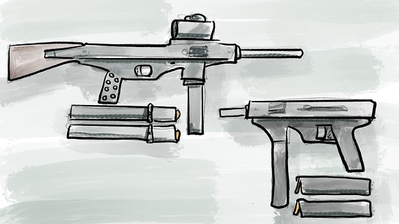 Zwei selbstgebaute Waffen