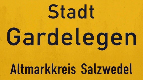 Ortsschild von Gardelegen im Altmarkkreis Salzwedel.
