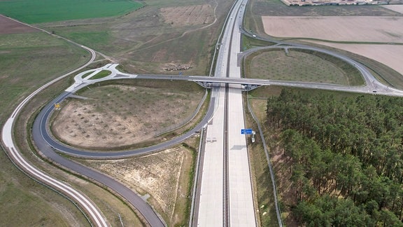Die Baustelle an der Autobahn A14 bei Dolle. Die A14-Nordverlängerung wächst.