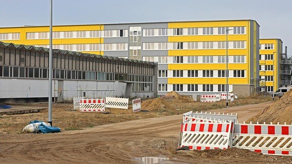 Baustelle der neuen Landesaufnahmeeinrichtung für Asylbewerber in Stendal