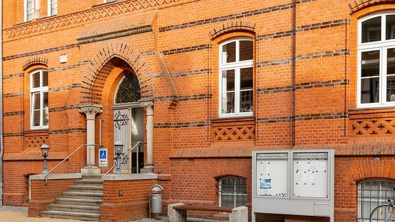 Blick auf das Rathaus von Seehausen im Landkreis Stendal