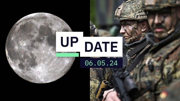Eine Collage aus einem Mond und den Bundeswehrsoldaten