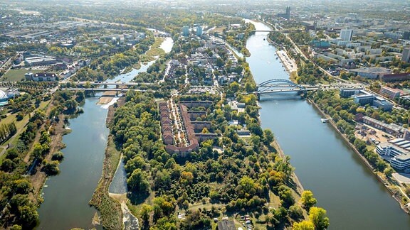 Luftaufnahme, Werder, Magdeburg