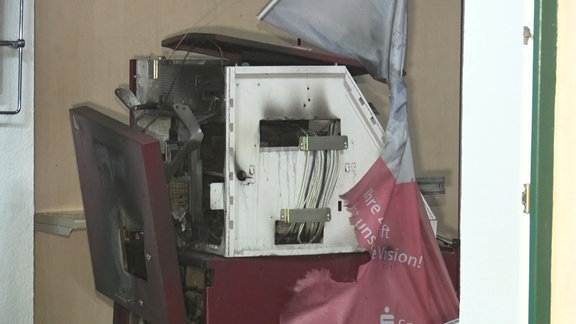ein gesprengter Geldautomat