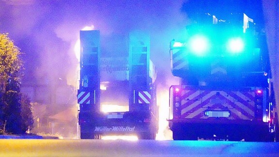 In der Nacht zum 5.11.2019 brannte auf dem Betriebsgelände von Hentschke Bau in Bautzen ein Bagger