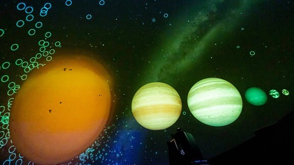 Ausschnitt aus der Vorführung im mobilen Planetarium.