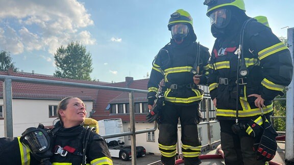 Feuerwehrleute bei einer Übung