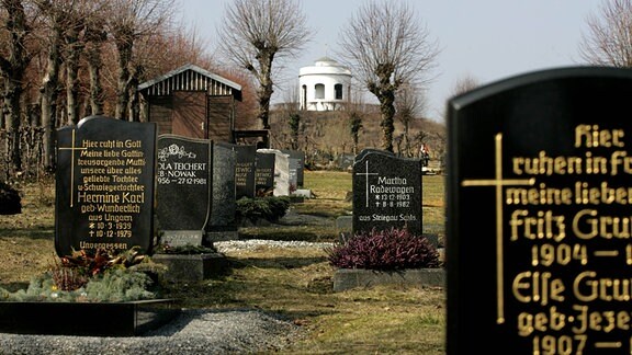 Blick über den Gottesacker Friedhof der Brüdergemeinde in Herrnhut