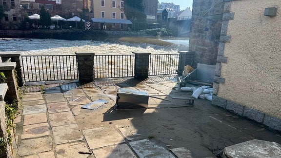 Hochwasser Görlitz Schäden Restaurant Vierradenmühle