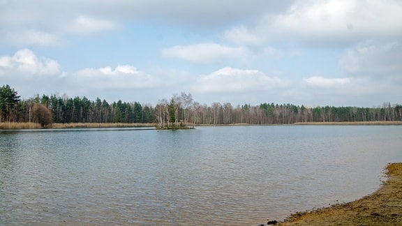 Der Inselsee lieg zwischen Kaltwasser und Biehain.