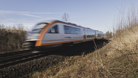 Ein Zug der Länderbahn Trilex im Dreiländereck Deutschland, Polen und Tschechien.