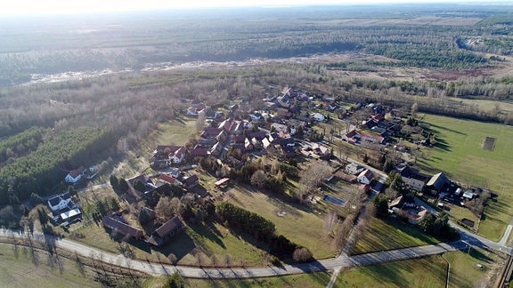 Luftbildaufnahme von Mühlrose