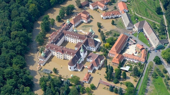Überschwemmung beim Neißehochwasser in Ostritz